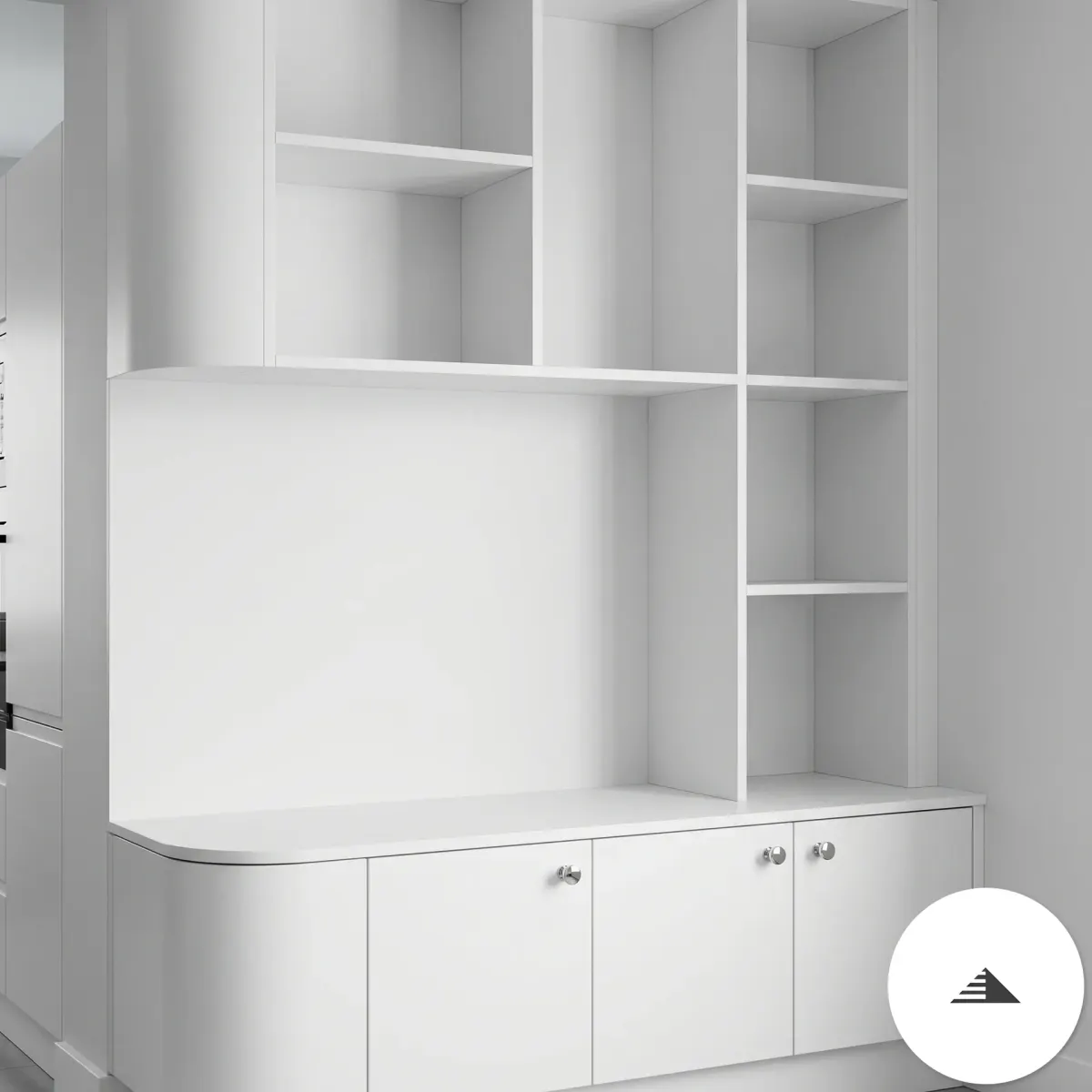 Bibliothèque-dressing modulaire blanc laqué